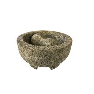 Granite Stone Mortar and Pestle Molcajete Mexican Salsa Bowl 6 Inch
